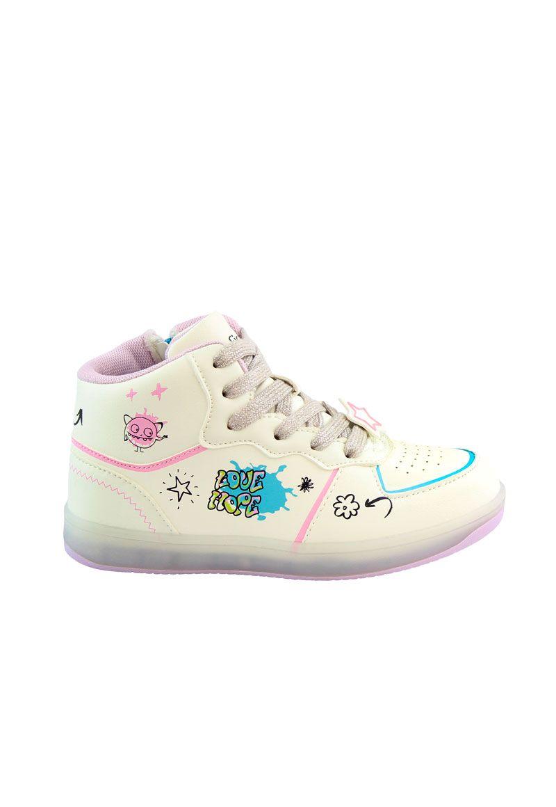 Zapatilla fluor caña cordón junior niña 931-3