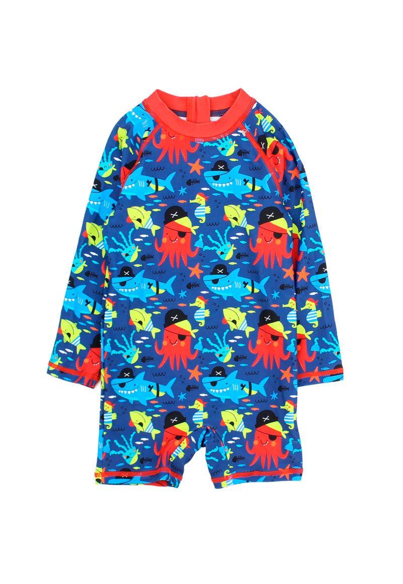 Enterito bebé niño de agua estampado beach 171-0