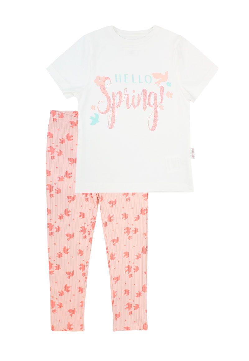 Pijama kids niña largo birds 340a-0