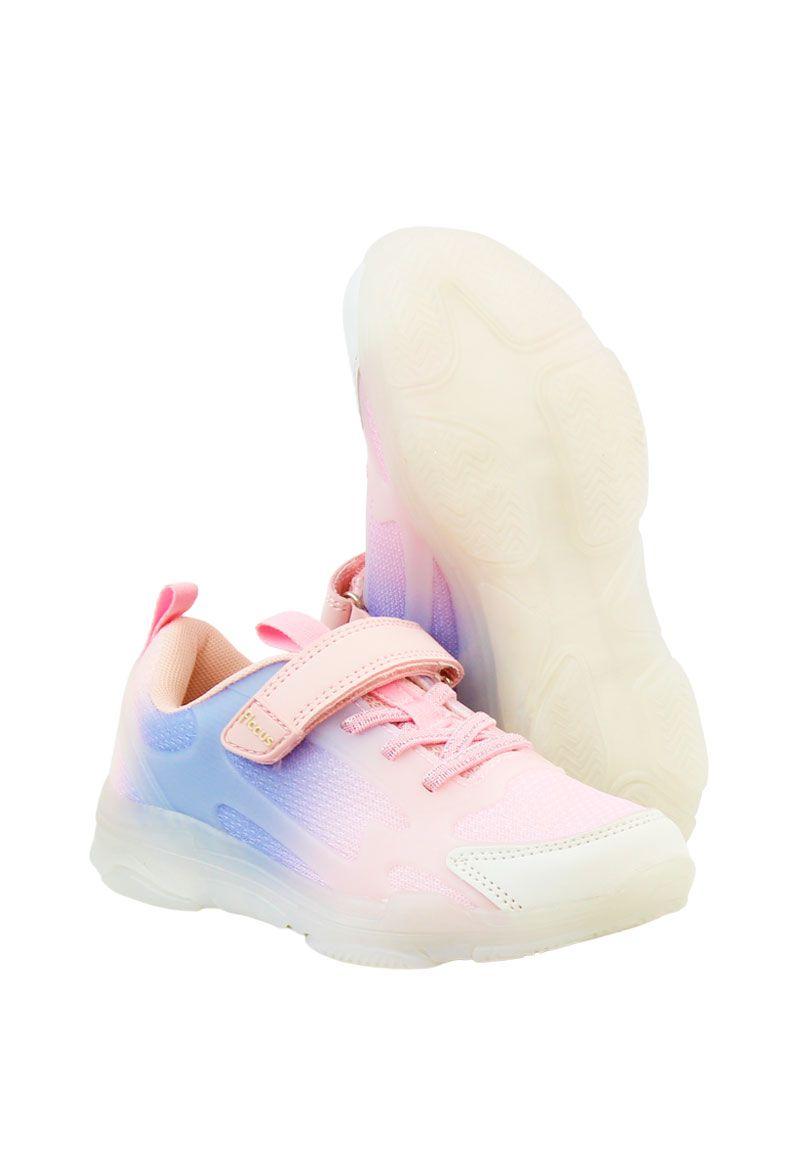 Zapatilla power ligths fluorescente velcro elástico kids niña 941-3