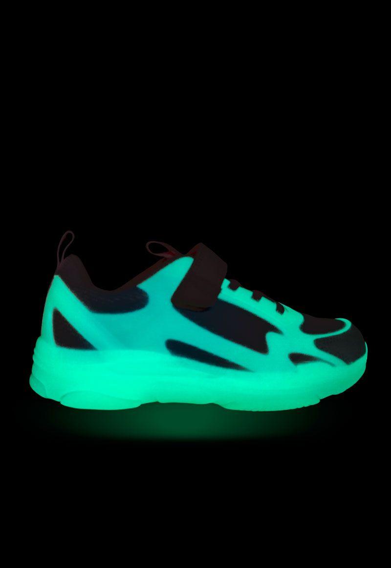 Zapatilla power ligths fluorescente velcro elástico kids niña 941-4