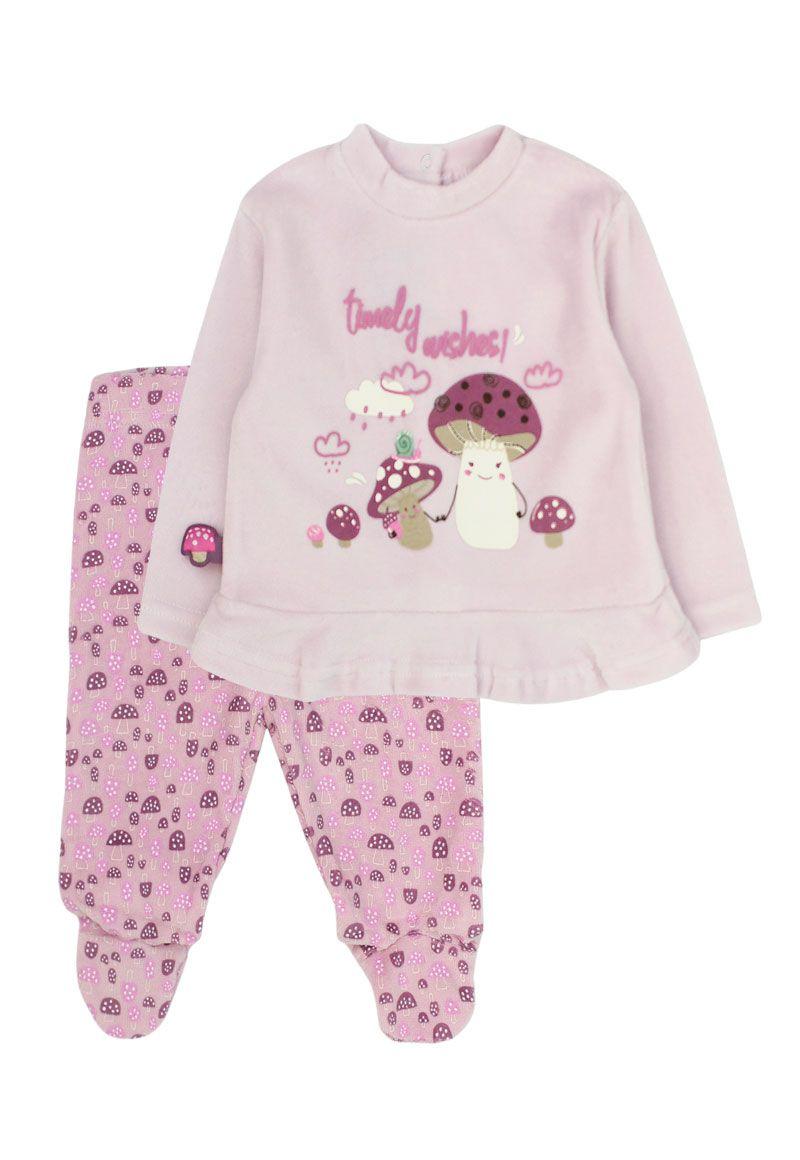 Conjunto newborn niña plush fungi 123-0