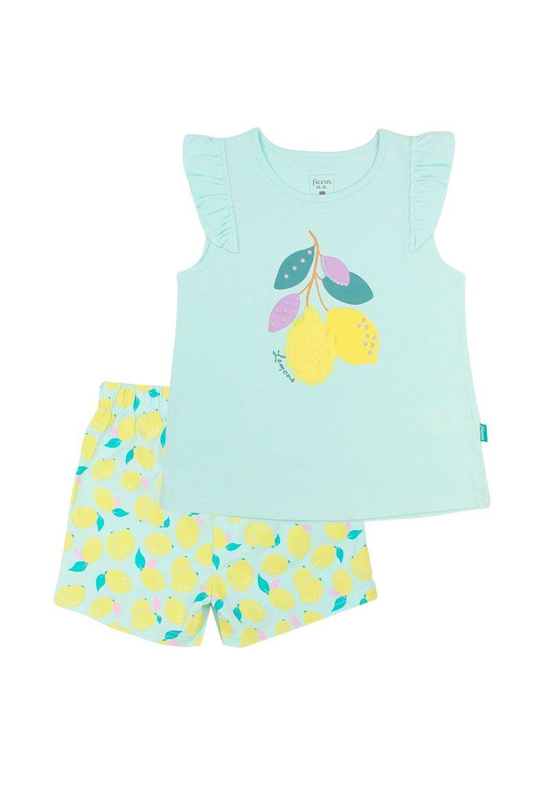 Pijama kids niña corto lemons 339-0