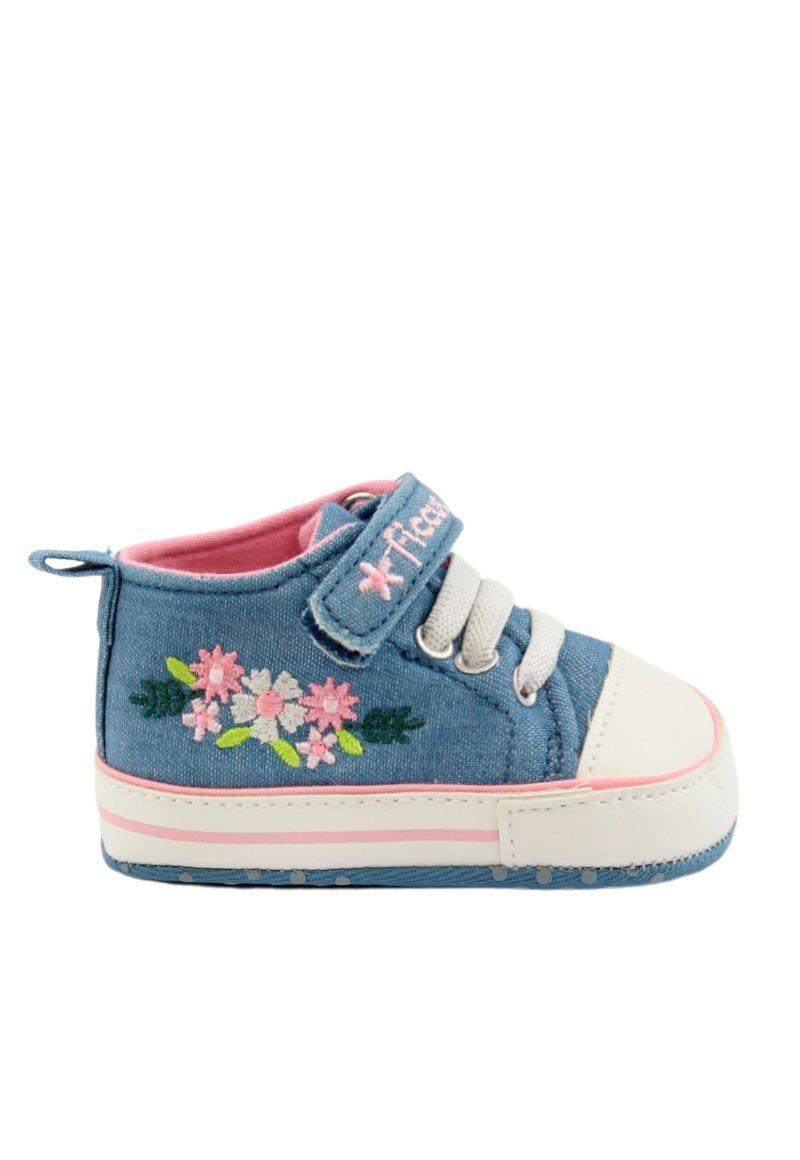 Zapatilla caña velcro elástico newborn niña 802-3