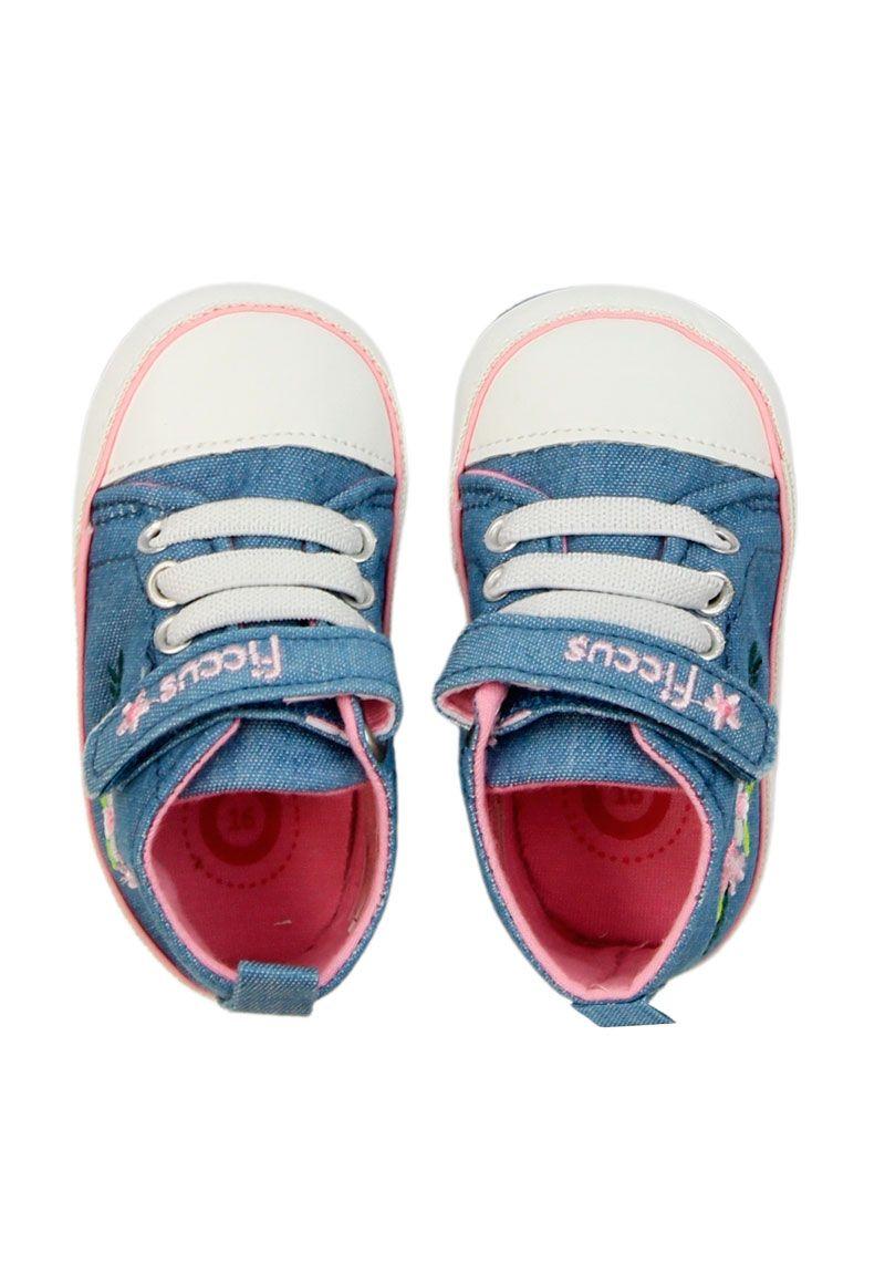 Zapatilla caña velcro elástico newborn niña 802-1