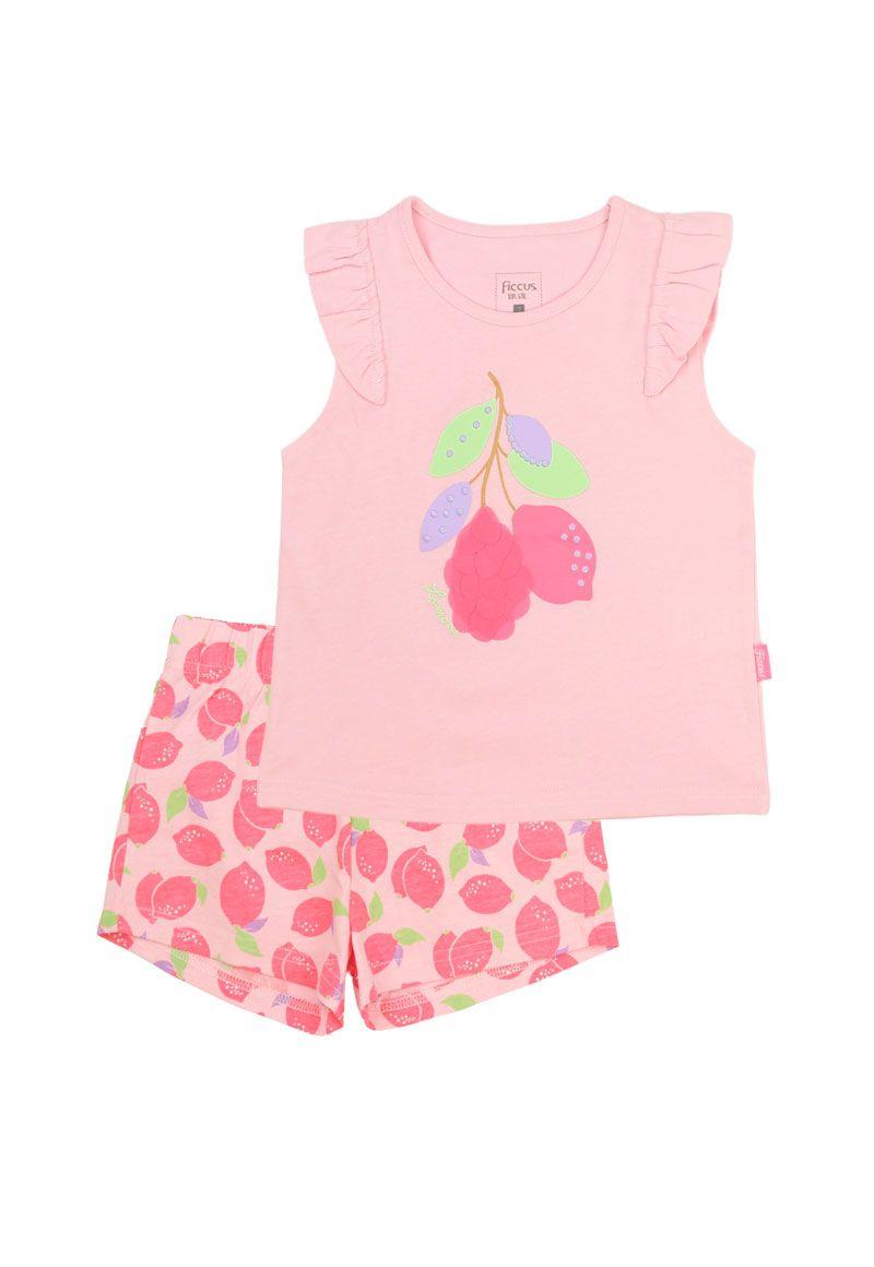 Pijama kids niña corto lemons 339B-0