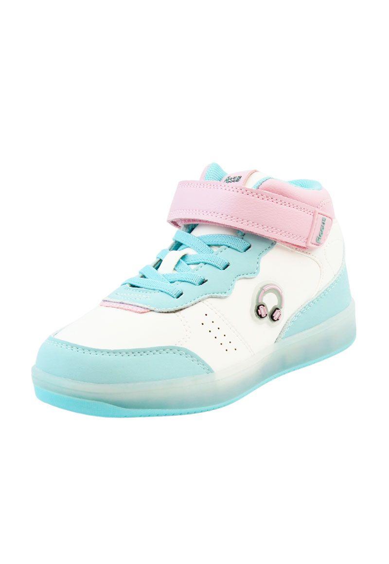 Zapatilla power ligths led caña velcro elástico junior niña 945-1