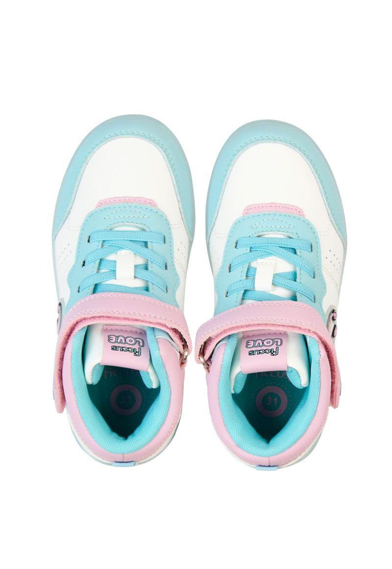 Zapatilla power ligths led caña velcro elástico junior niña 945-2