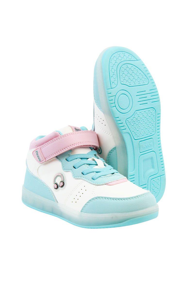 Zapatilla power ligths led caña velcro elástico junior niña 945-3