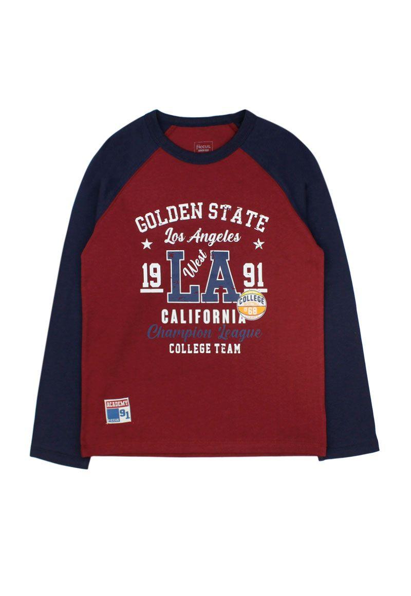 Polera junior niño manga  raglan academy 325-0