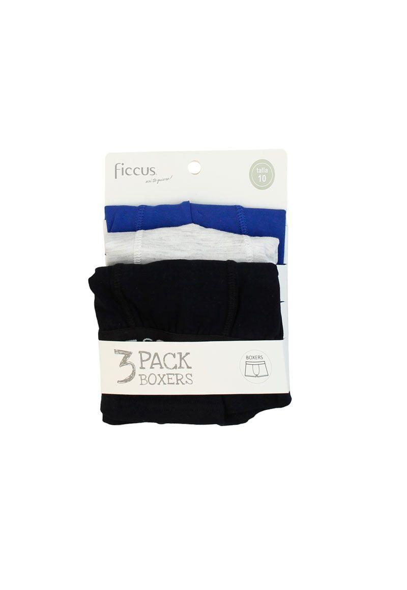 Pack triple boxers kids niño liso 644g-0