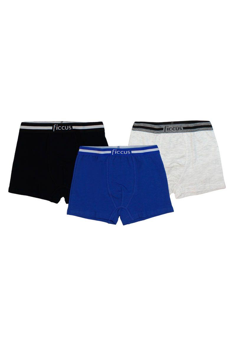 Pack triple boxers kids niño liso 644g-1