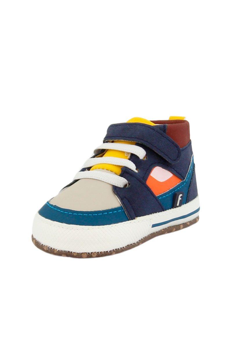 Zapatilla caña velcro elástico new born niño 807-1