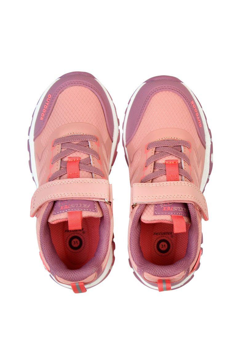 Zapatilla outdoor ficcustex velcro elástico kids niña 868-2