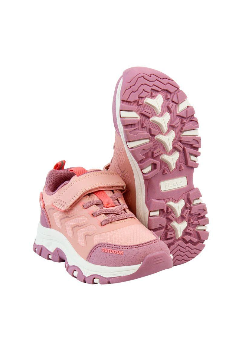 Zapatilla outdoor ficcustex velcro elástico kids niña 868-3