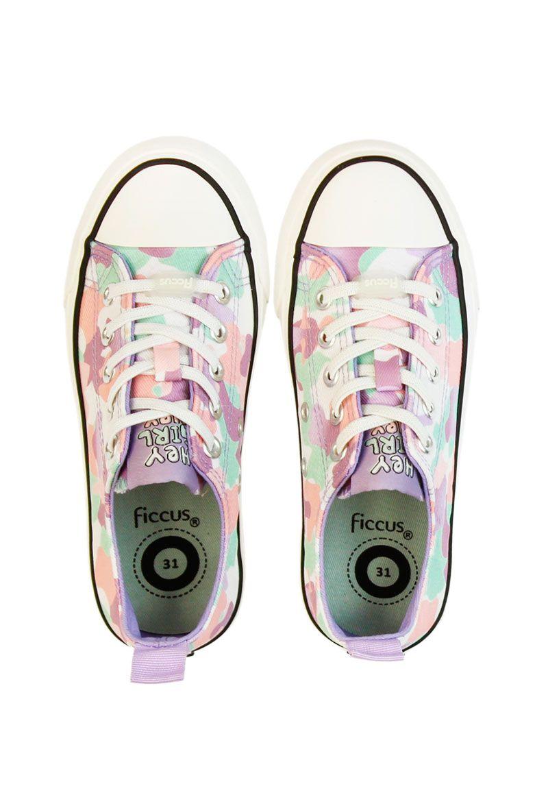 Zapatilla urbana caña velcro elástico junior niña 907-2