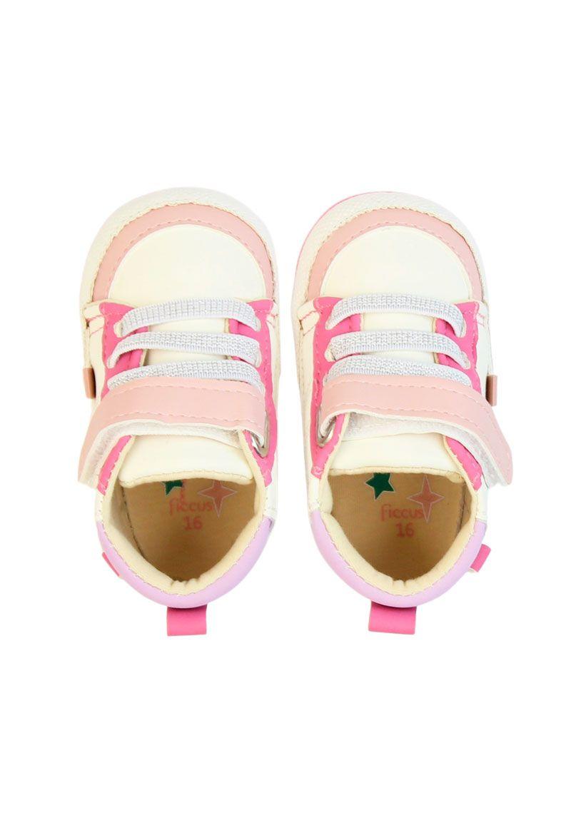 Zapatilla velcro elástico newborn niña 802-1
