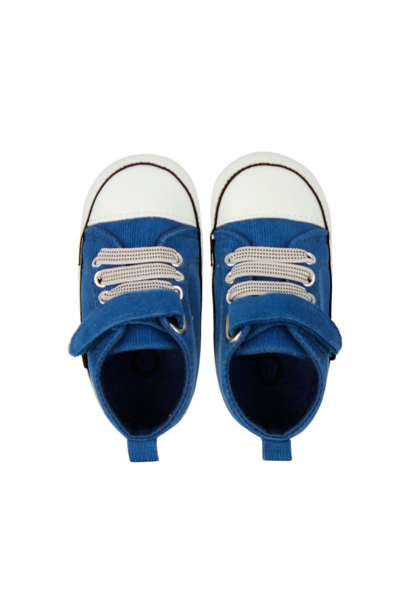 Zapatilla caña velcro elástico new born niño 808-2