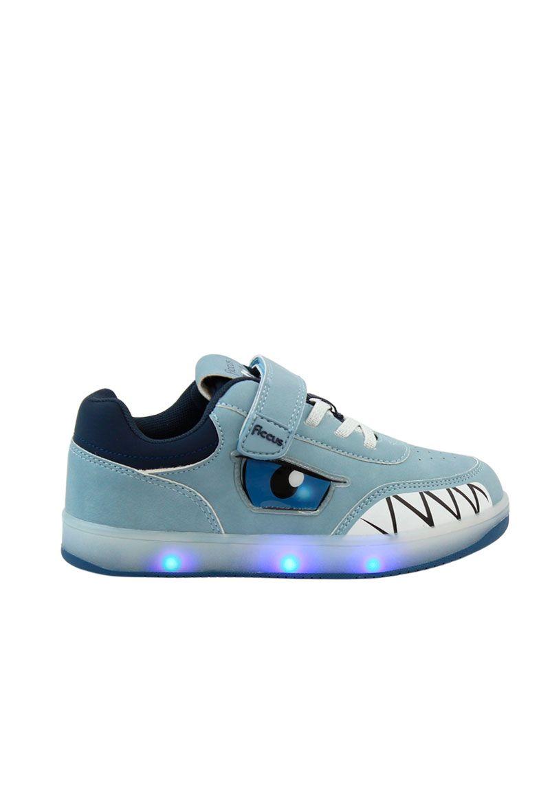Zapatilla power ligths led velcro elástico junior niño 949-0