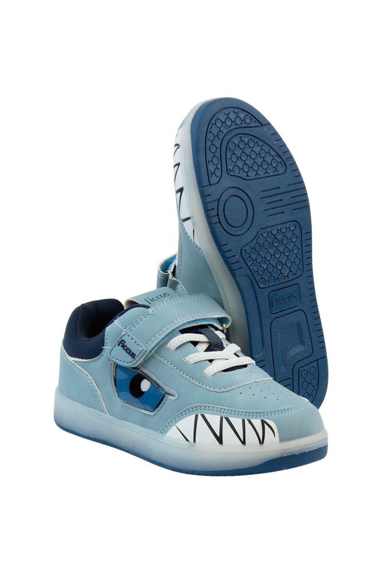 Zapatilla power ligths led velcro elástico junior niño 949-3