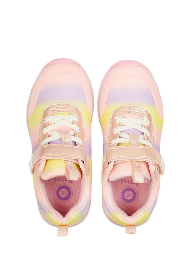 Zapatilla led  velcro elástico w24 niña 951-2