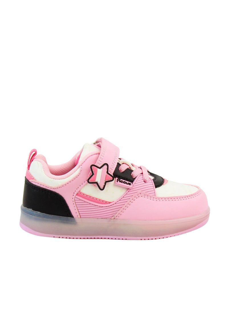 Zapatilla power ligths fluorescente velcro elástico kids niña 942-0