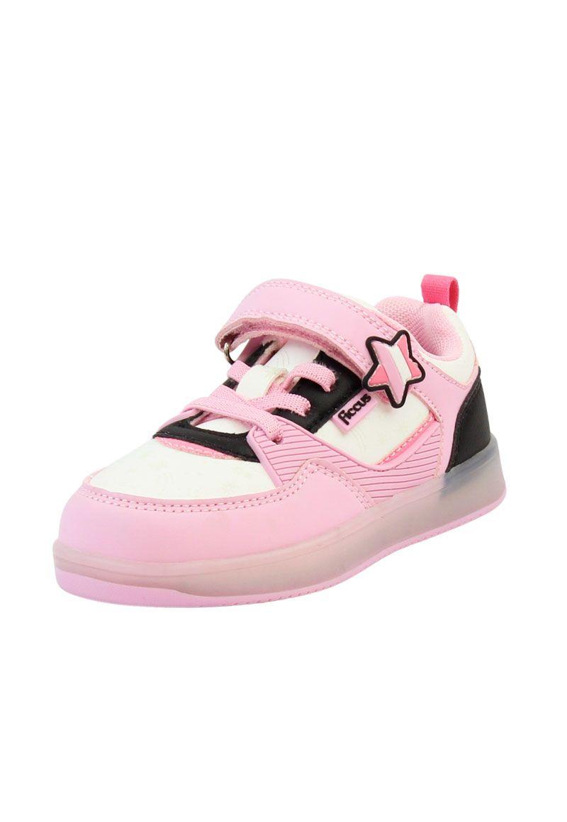 Zapatilla power ligths fluorescente velcro elástico kids niña 942-1
