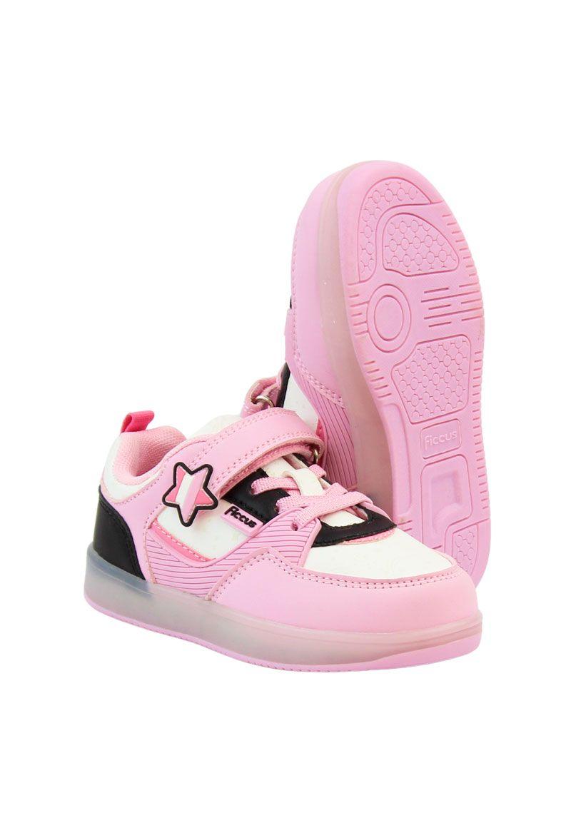 Zapatilla power ligths fluorescente velcro elástico kids niña 942-3