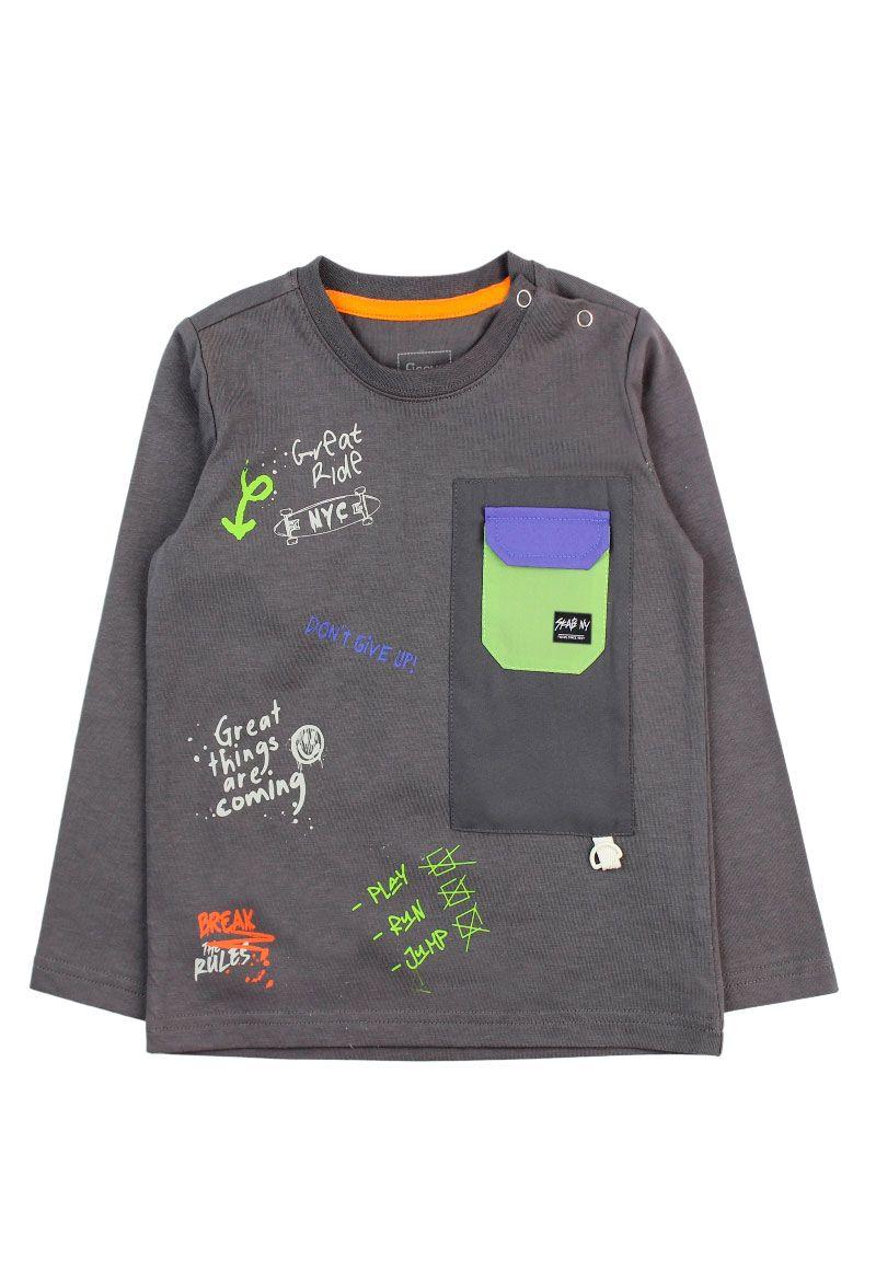 Polera kids niño bolsillo contraste liberty 226-0
