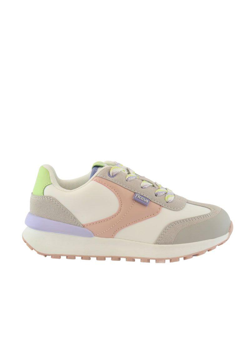 Zapatilla sport velcro elástico junior niña 918-0
