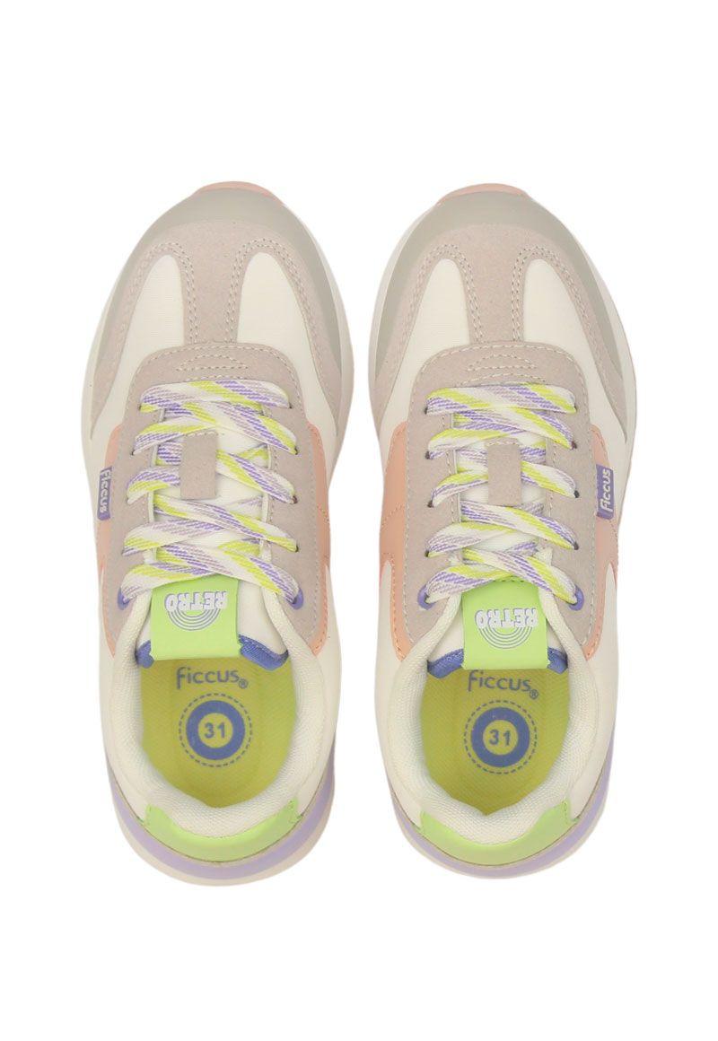 Zapatilla sport velcro elástico junior niña 918-2