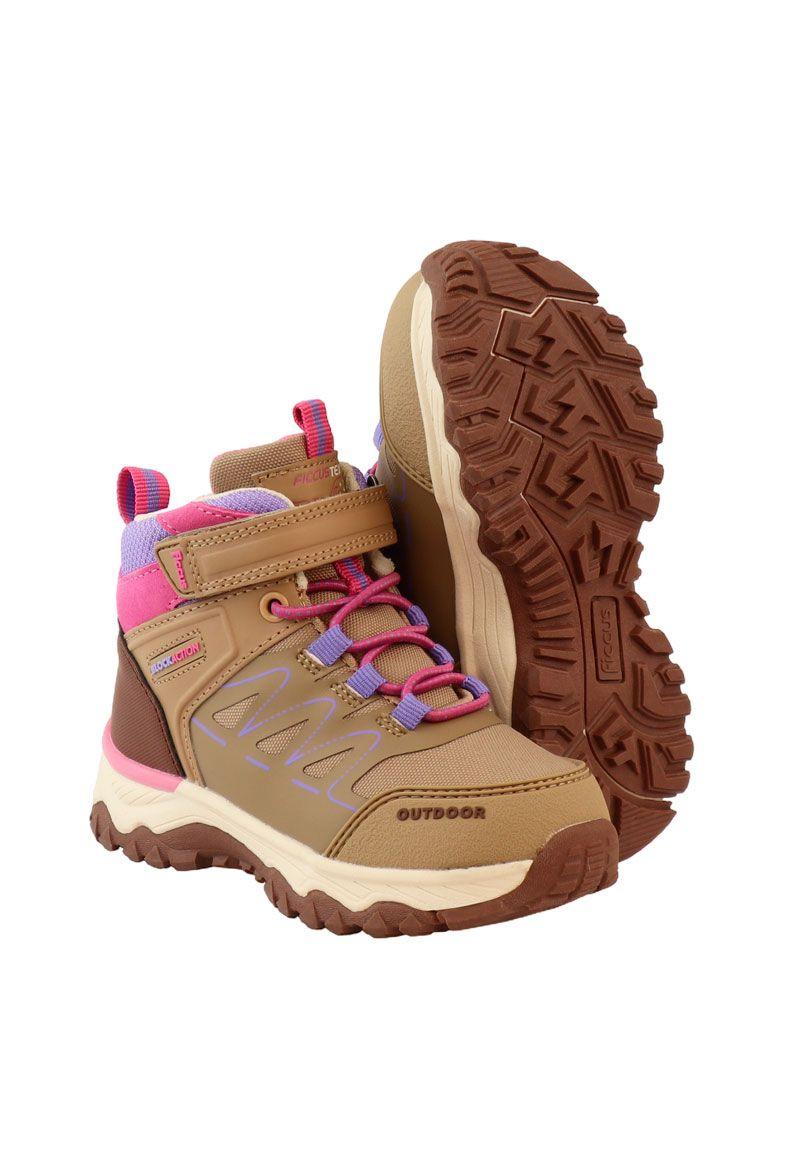 Zapatilla outdoor caña velcro elástico kids niña 845-3