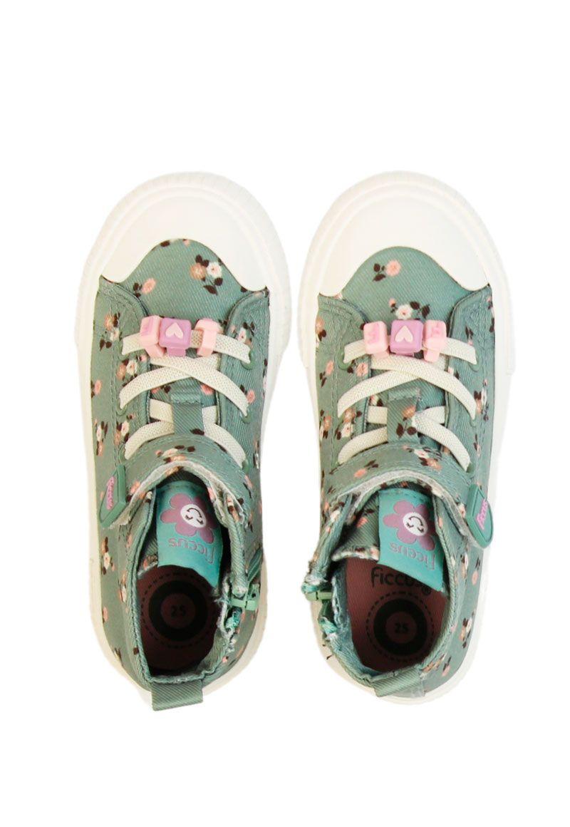 Zapatilla urbana caña velcro elastico kids niña 857-2