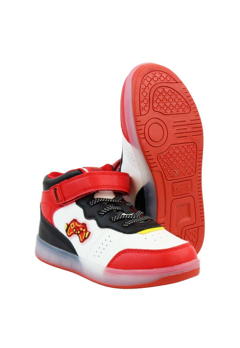 Zapatilla power ligths led caña velcro elástico kids niño 938-3