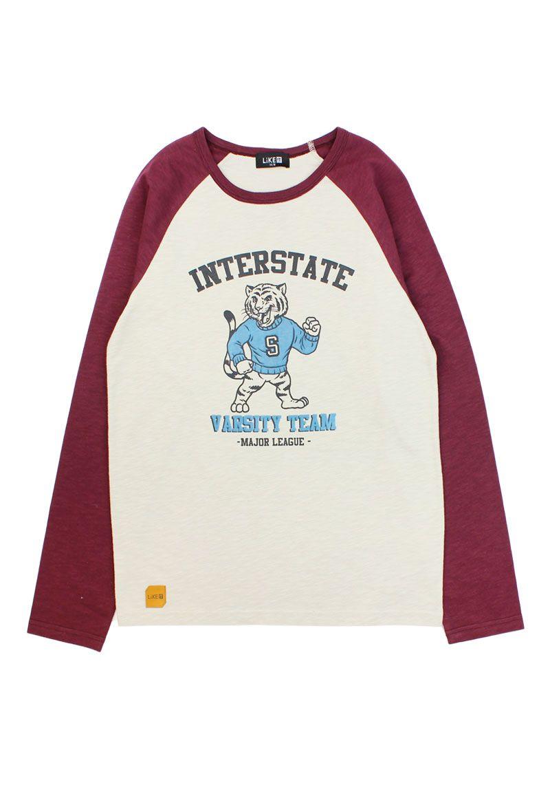 Polera teens niño manga raglan preppy 502-0