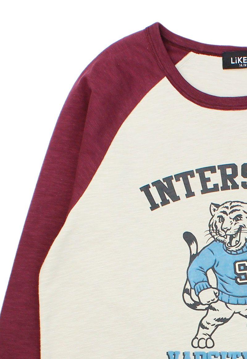 Polera teens niño manga raglan preppy 502-2