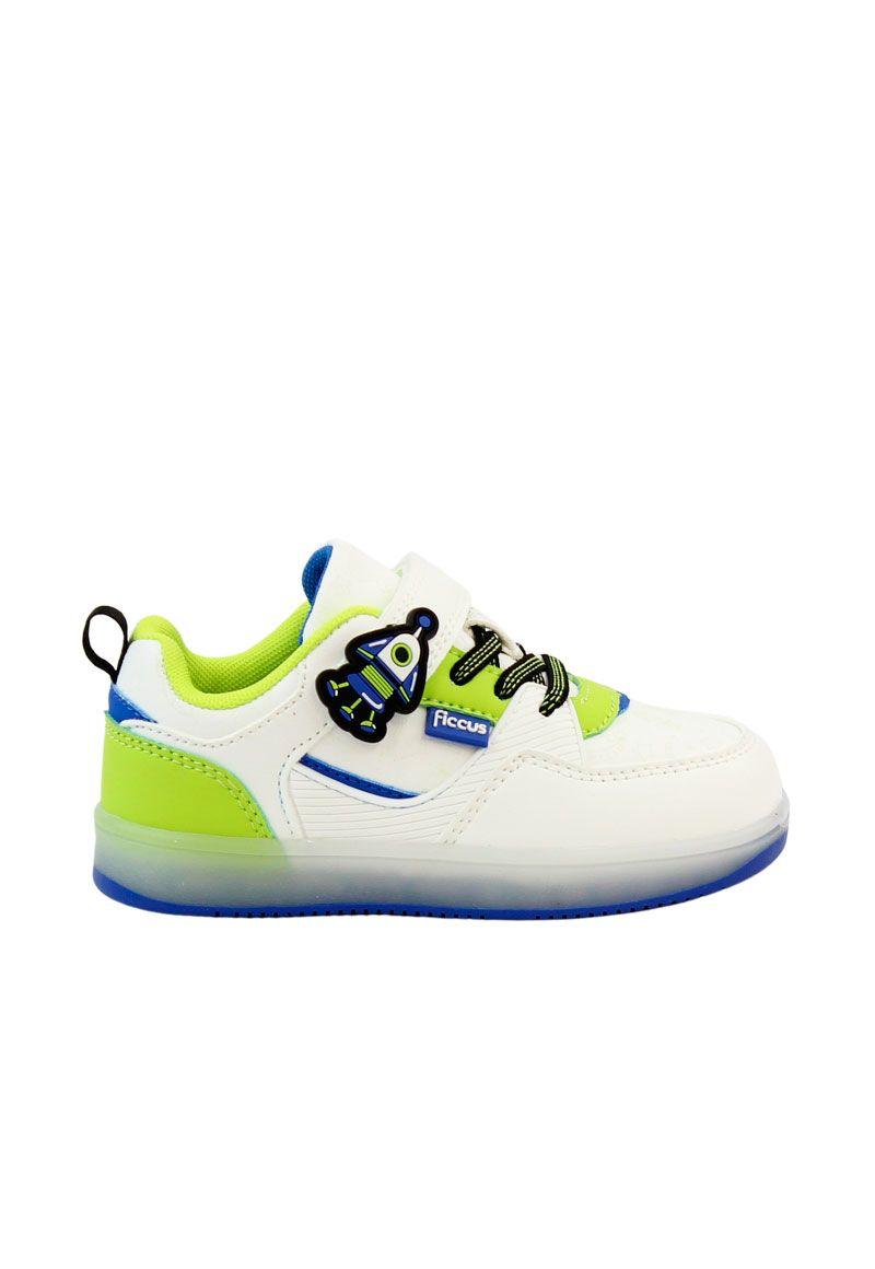 Zapatilla power ligths fluorescente velcro elástico kids niño 944-0