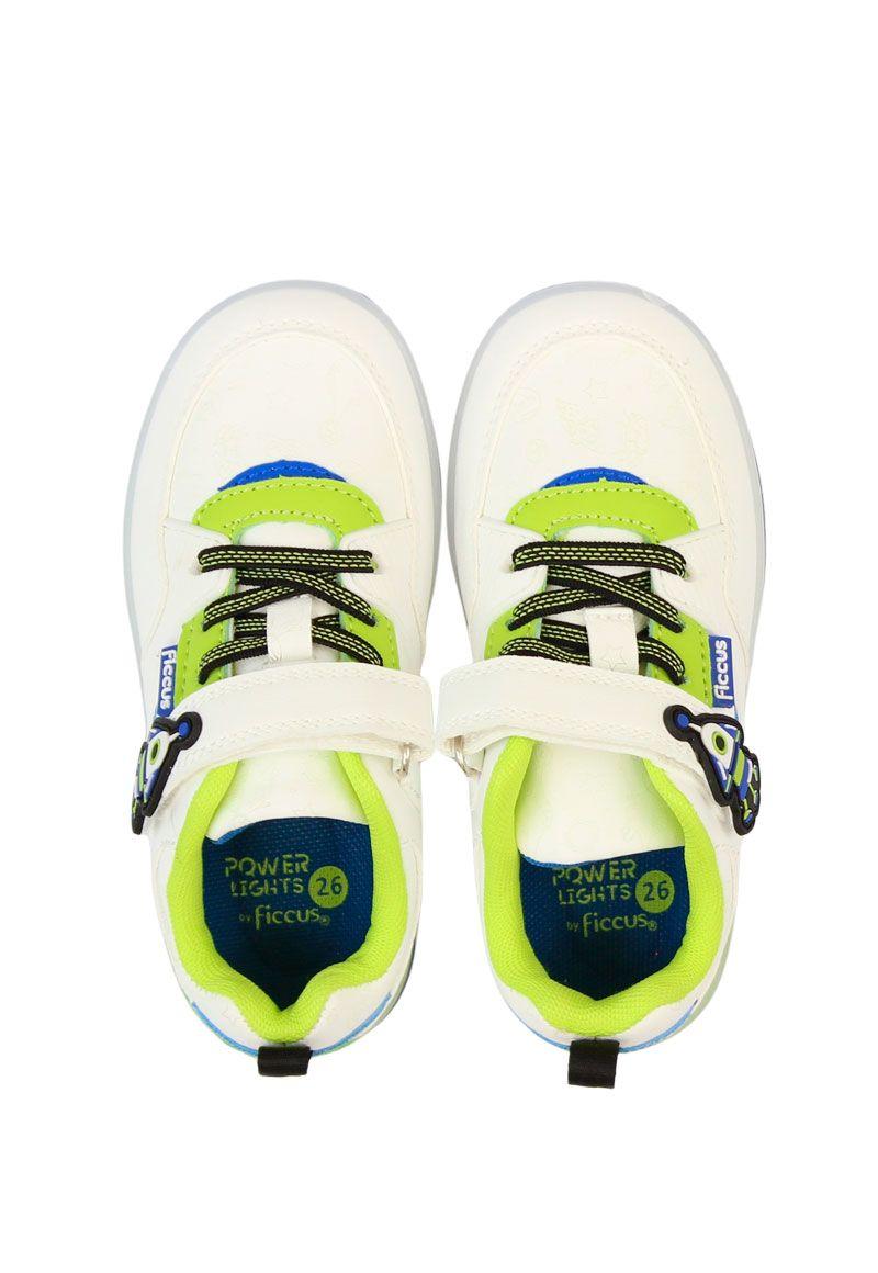 Zapatilla power ligths fluorescente velcro elástico kids niño 944-2