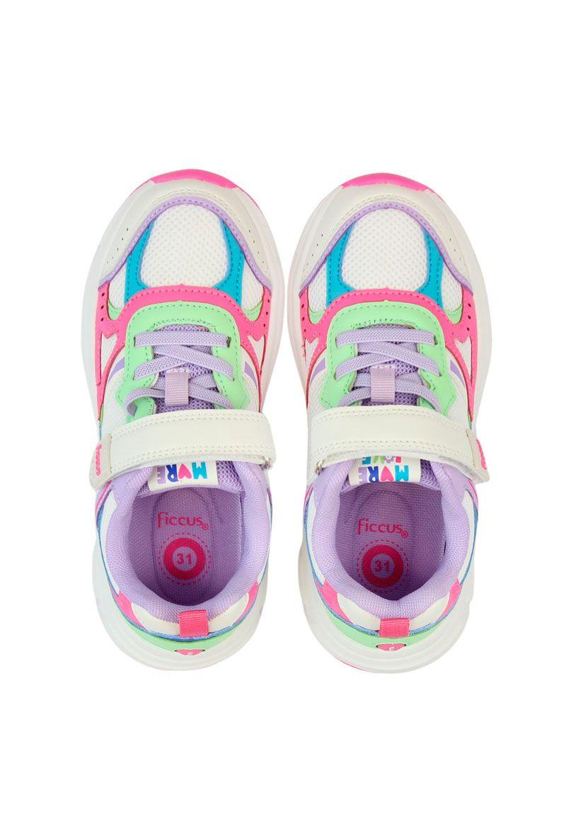 Zapatilla sport velcro elástico junior niña 912-2
