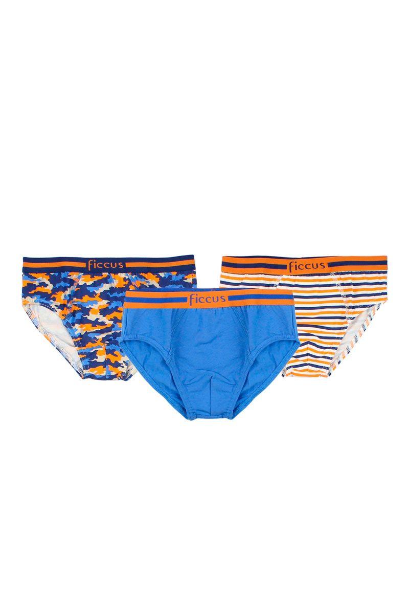 Pack triple briefs kids niño ficcus 641 W24d-1