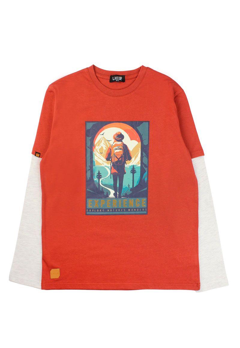 Polera teens niño doble manga wanderlust 503-1