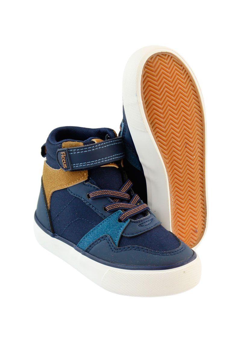 Zapatilla urbana caña velcro elastico a caminar niño 871b-3