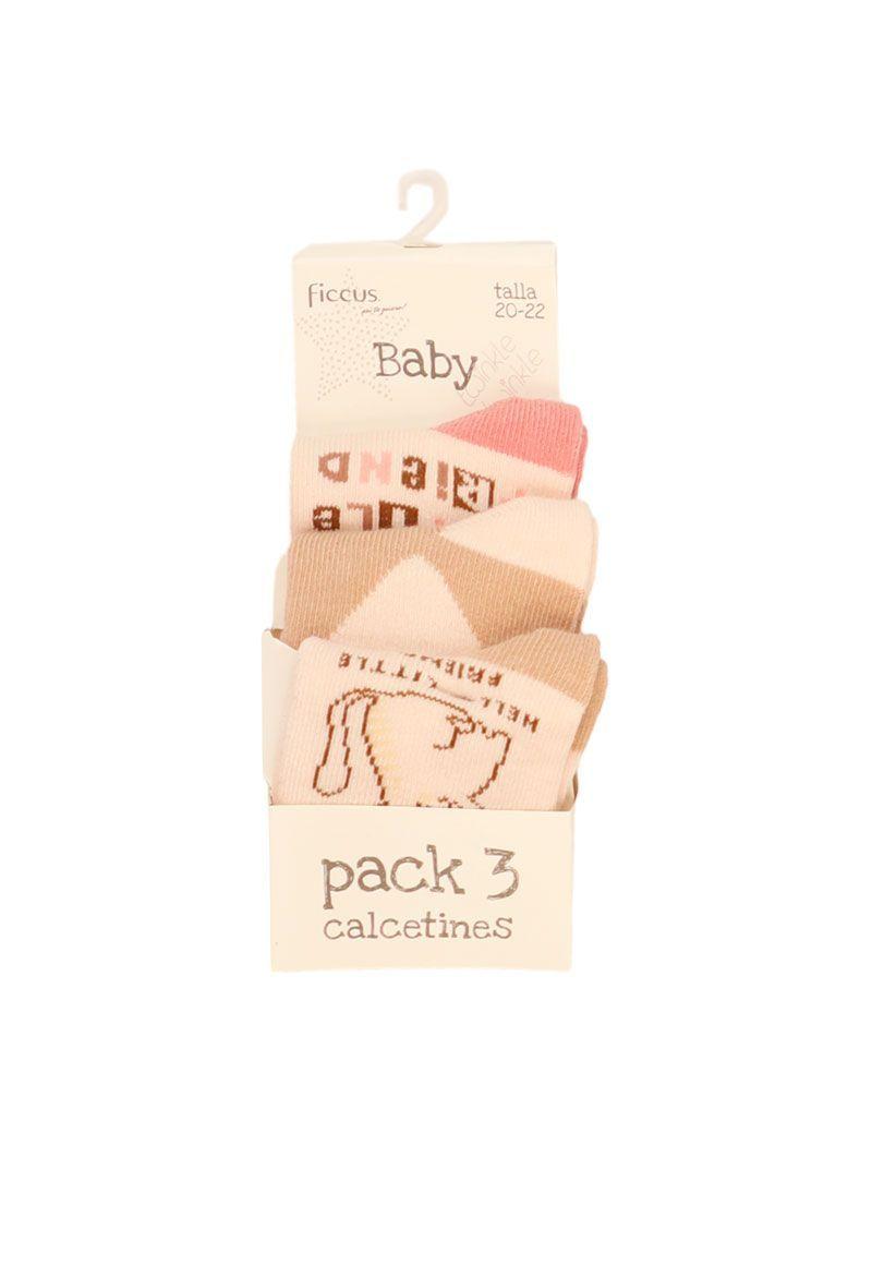 Pack 3 calcetines bebé niña ficcus 649m-0