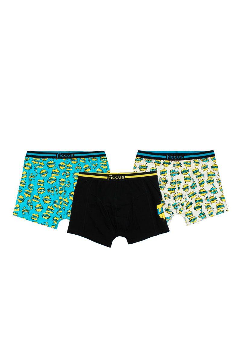 Pack triple boxers teens niño 658 W24d-1