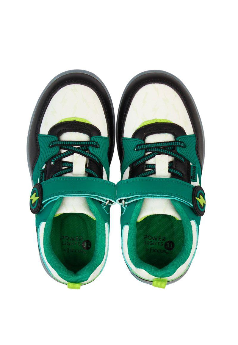 Zapatilla power ligths fluorescente velcro elástico junior niño 957-2