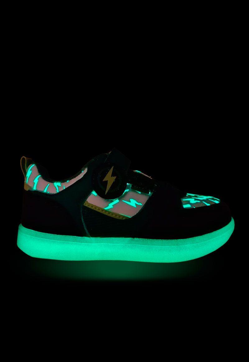 Zapatilla power ligths fluorescente velcro elástico junior niño 957-4