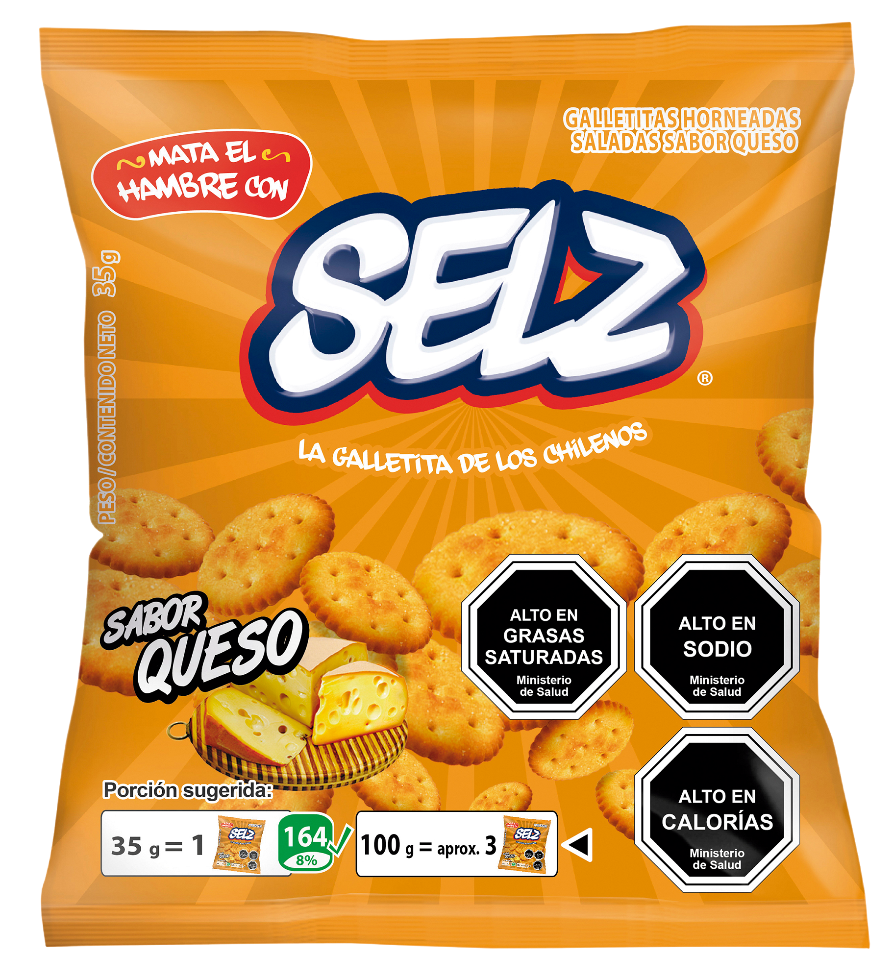Arcor Pack 10 Mini Galletas Selz Queso 35 gramos-0