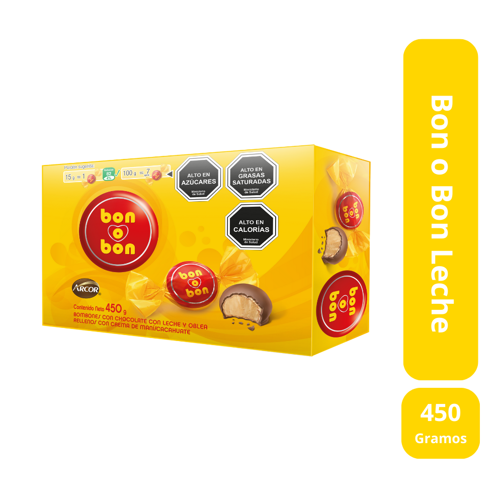 Arcor Caja Bon o Bon Leche 30 unidades 450 gr-0