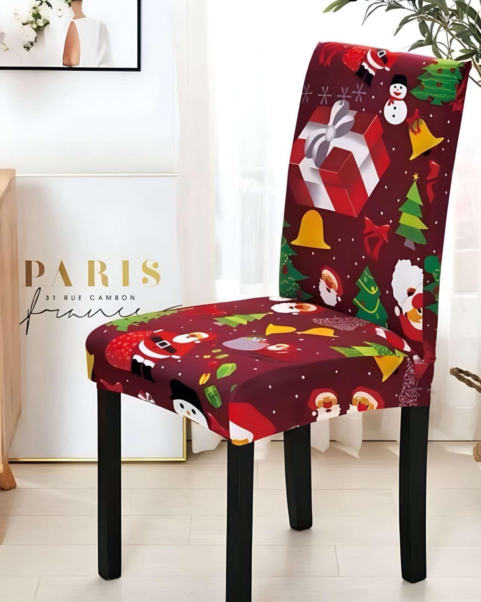 SET DE 6 FUNDAS PARA SILLAS DISEÑO NAVIDAD R03-1