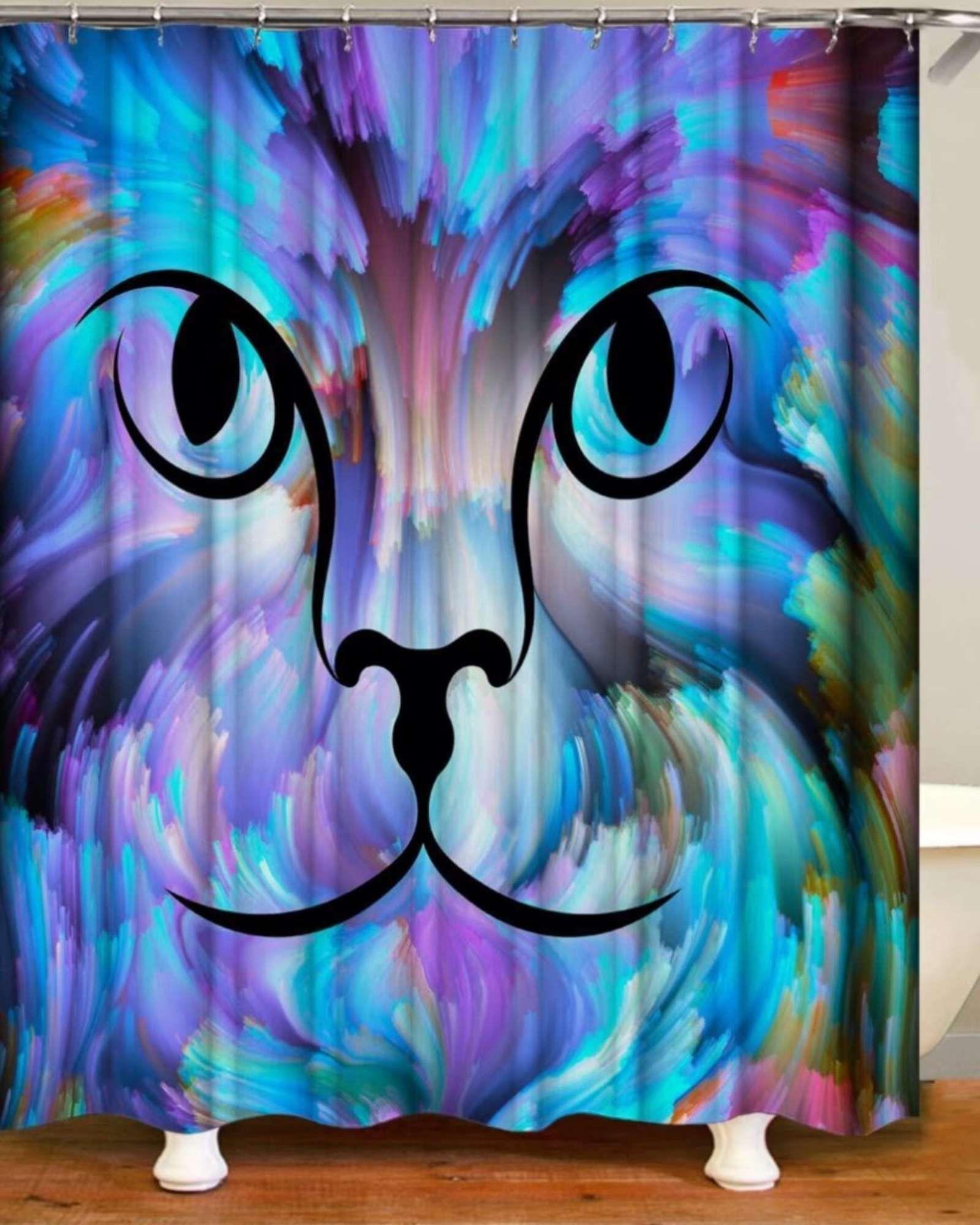 Juego de Cortina de Baño Tela Género + Forro Impermeable T41-2